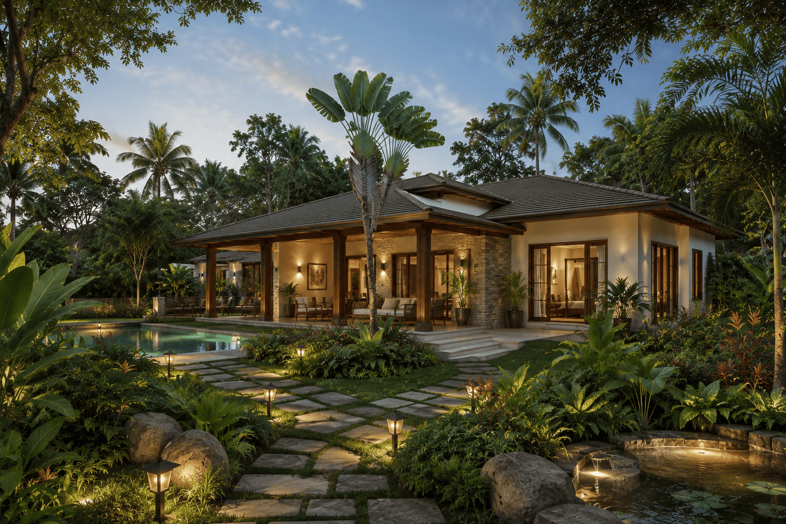 Contemporary Indian Farmhouse Design by AMR BuildScape